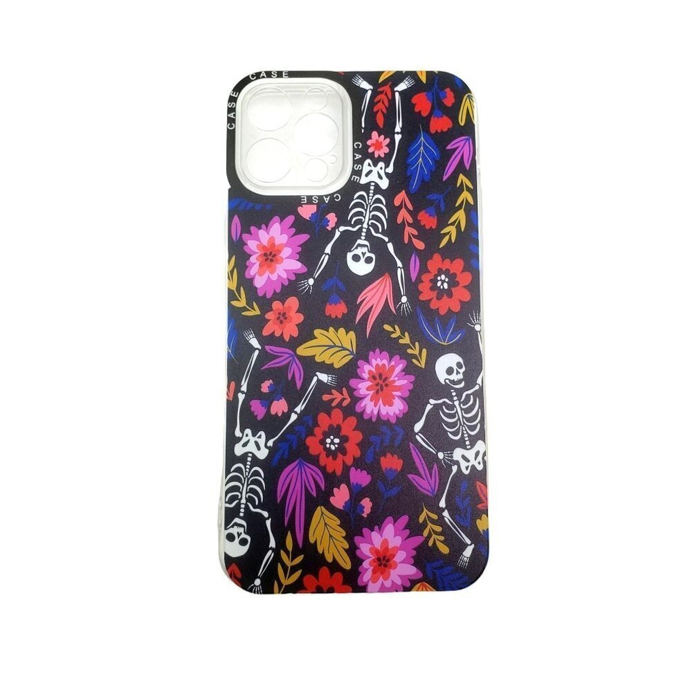 iphone Skeleton with Flowers Phone Case Choose Your Size